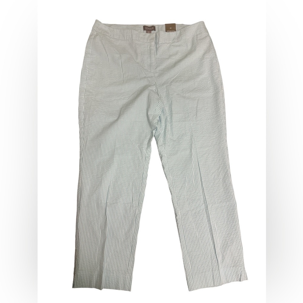 Chico’s Women’s‎ Mint Seersucker Ankle Pants NWT’s Sz 3 (see pics)